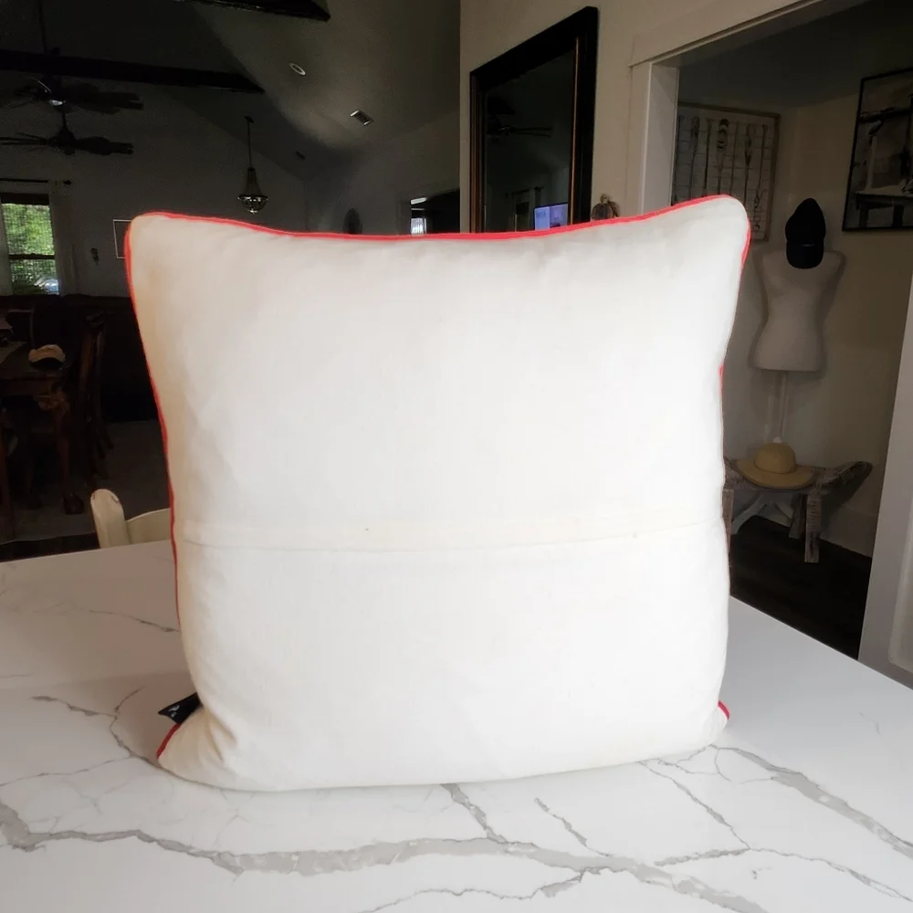RED OCTOPUS EMBROIDERED AXCENT PILLOW by LAVA